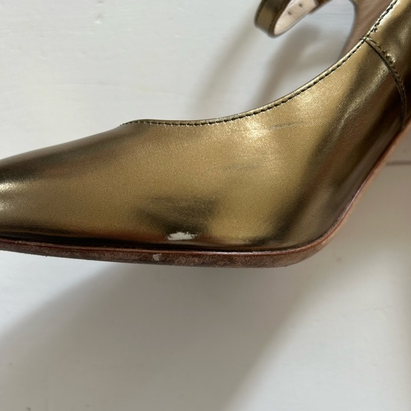 Jimmy Choo chunky heel double strap heels, dark gold, size 41 - Picture 8 of 12